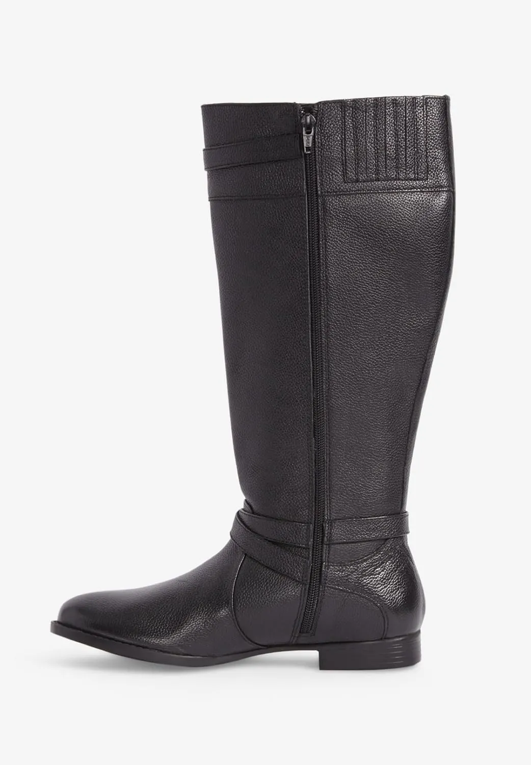 Comfortview Women's Wide Width The Janis Wide Calf Leather Boot