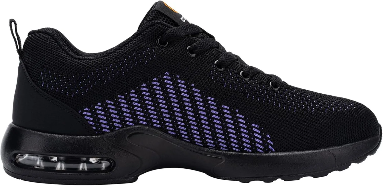 DYKHMILY Steel Toe Shoes for Men Lightweight Work Shoes Comfortable Safety Shoes Air Cushion Construction Shoes