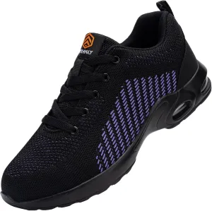 DYKHMILY Steel Toe Shoes for Men Lightweight Work Shoes Comfortable Safety Shoes Air Cushion Construction Shoes