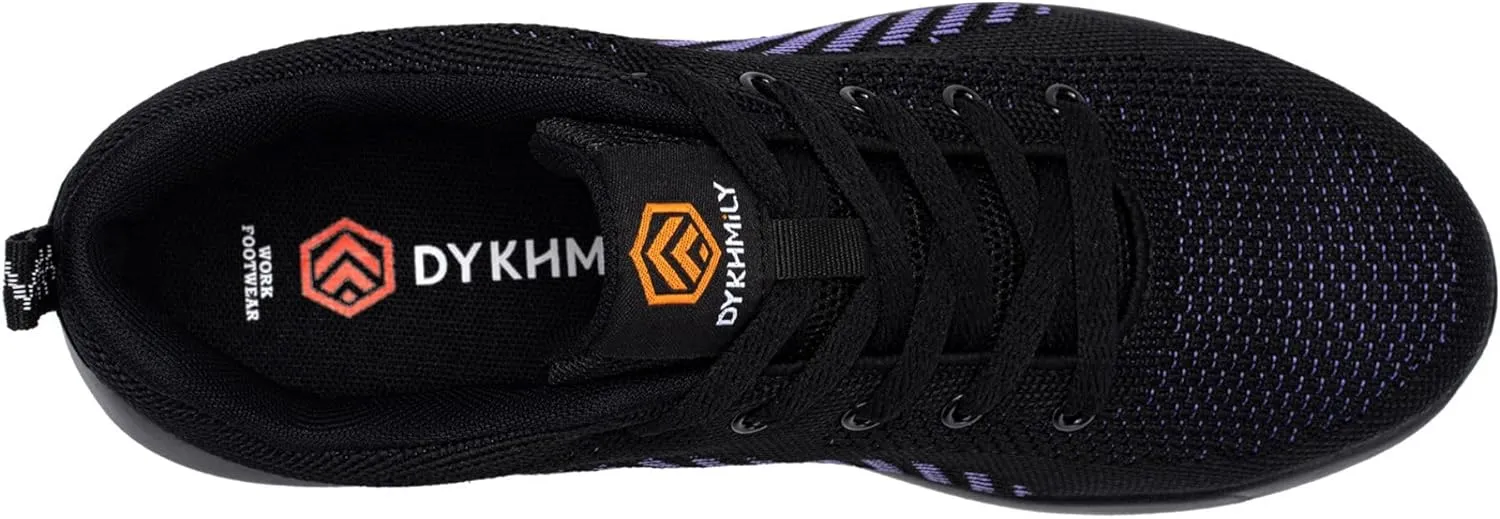DYKHMILY Steel Toe Shoes for Men Lightweight Work Shoes Comfortable Safety Shoes Air Cushion Construction Shoes