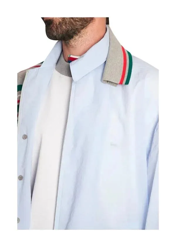 Japanese Casual Lapel Patchwork Color Blocking Long Sleeved Shirts
