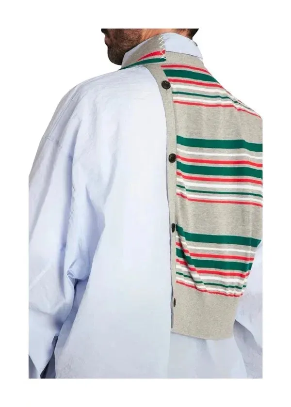 Japanese Casual Lapel Patchwork Color Blocking Long Sleeved Shirts