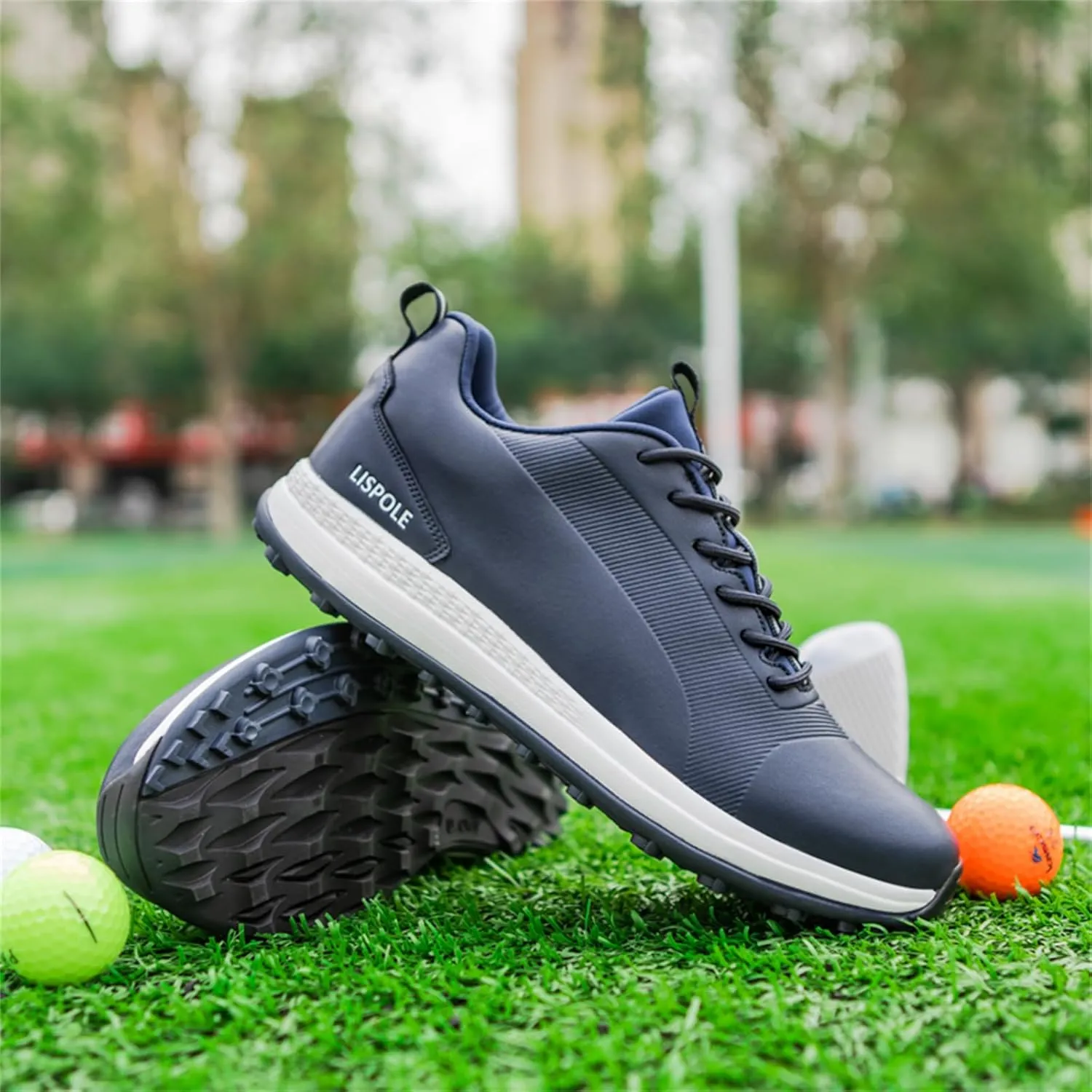 JiuQing Golf Shoes Men Waterproof Professional Golfing Trainers Spikeless Outdoor Anti Slip Walking Footwear