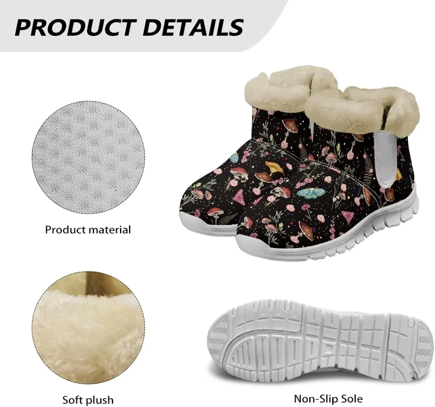 JoyLamoria Green Sea Turtle Winter Snow Boots for Women Anti Slip Warm Boots Fuzzy Fluffy Ankle Booties for Women Teens Cold Weather Walking Sneakers Boots