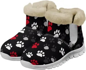 JoyLamoria Green Sea Turtle Winter Snow Boots for Women Anti Slip Warm Boots Fuzzy Fluffy Ankle Booties for Women Teens Cold Weather Walking Sneakers Boots