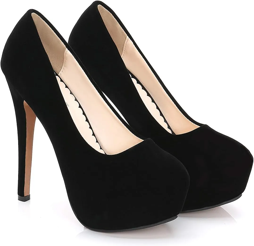Ladies Golden Classic High-Heeled Platform Pump Dress Wedding Sexy Stiletto
