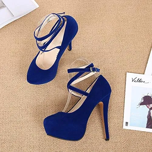 Ladies Golden Classic High-Heeled Platform Pump Dress Wedding Sexy Stiletto