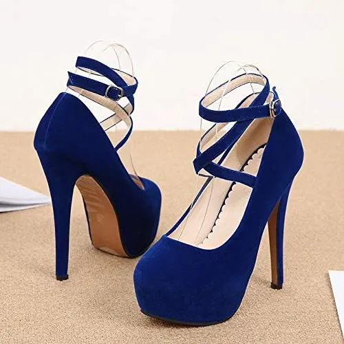 Ladies Golden Classic High-Heeled Platform Pump Dress Wedding Sexy Stiletto