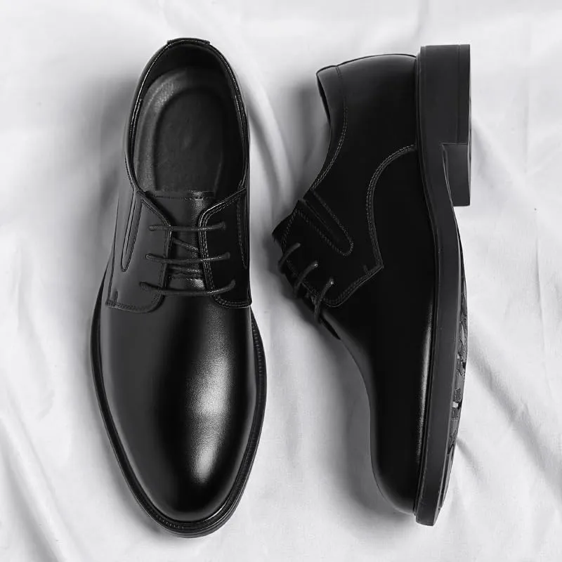 Mens Formal Shoes New British Style Men's Oxfords, Breathable Leather Office & Work Sneakers, Formal Dress Shoes, Wedding Flats & Casual Shoes for Men, Comfortable & Stylish Leather Shoes