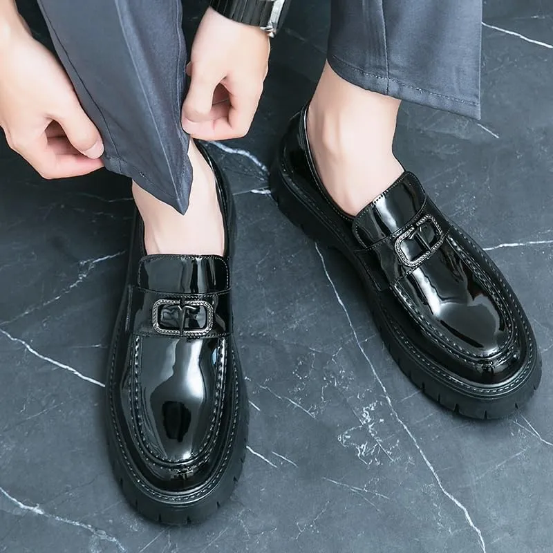 Men's Leather Platform Slip-On Oxfords Business Loafers England Flats Breathable Sport Outdoor Footwear