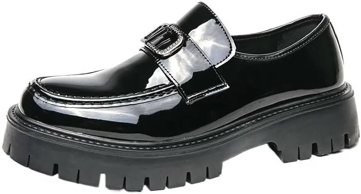 Men's Leather Platform Slip-On Oxfords Business Loafers England Flats Breathable Sport Outdoor Footwear
