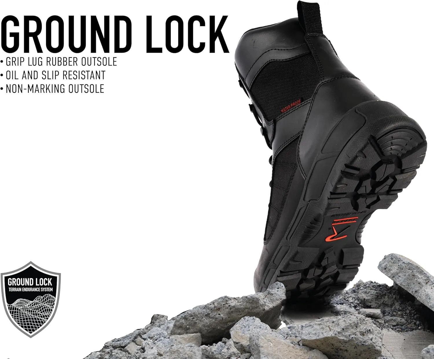 Rothco Guardian Composite Toe Tactical Boots with Side Zipper  8 Inch  Waterproof & Lightweight