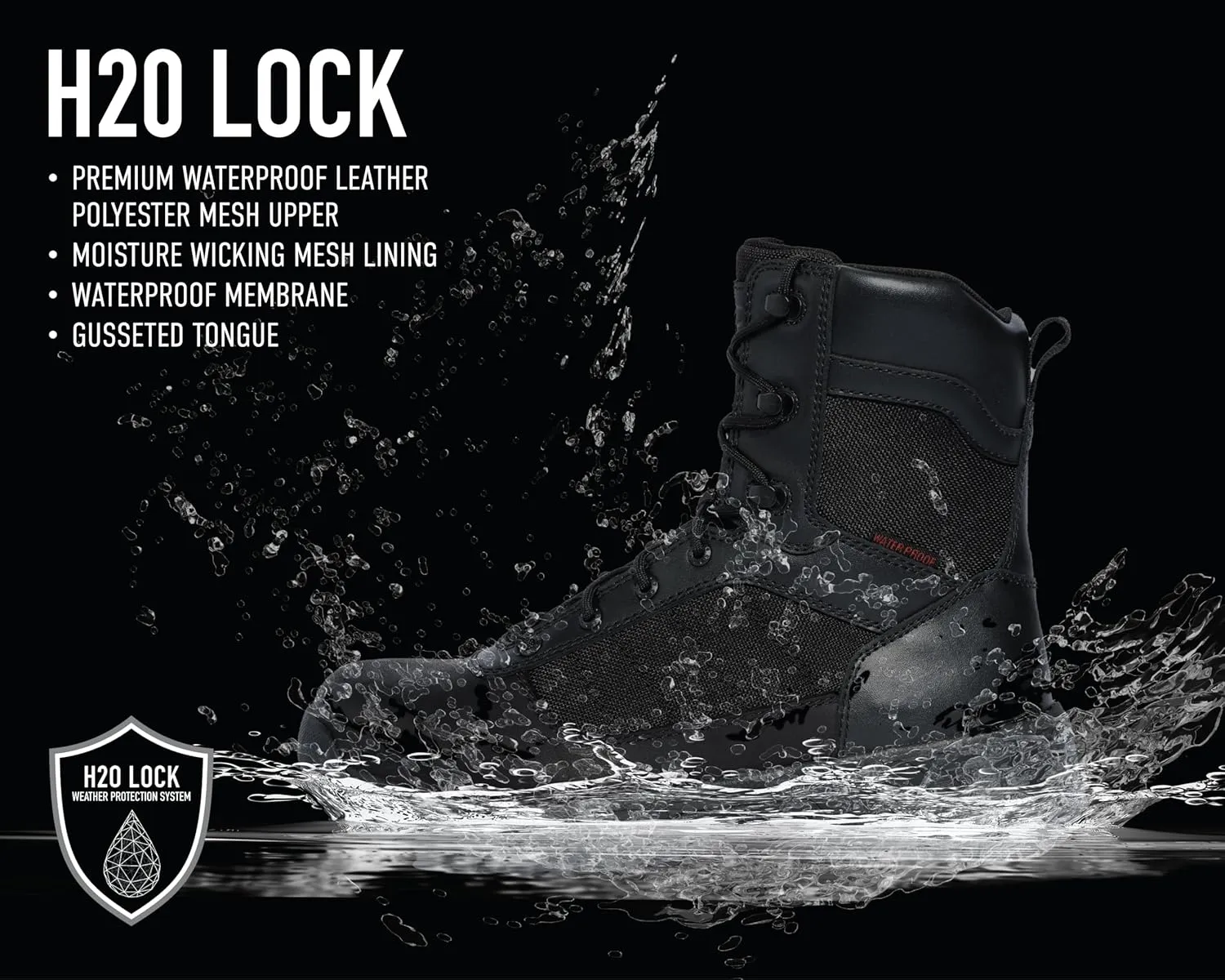 Rothco Guardian Composite Toe Tactical Boots with Side Zipper  8 Inch  Waterproof & Lightweight