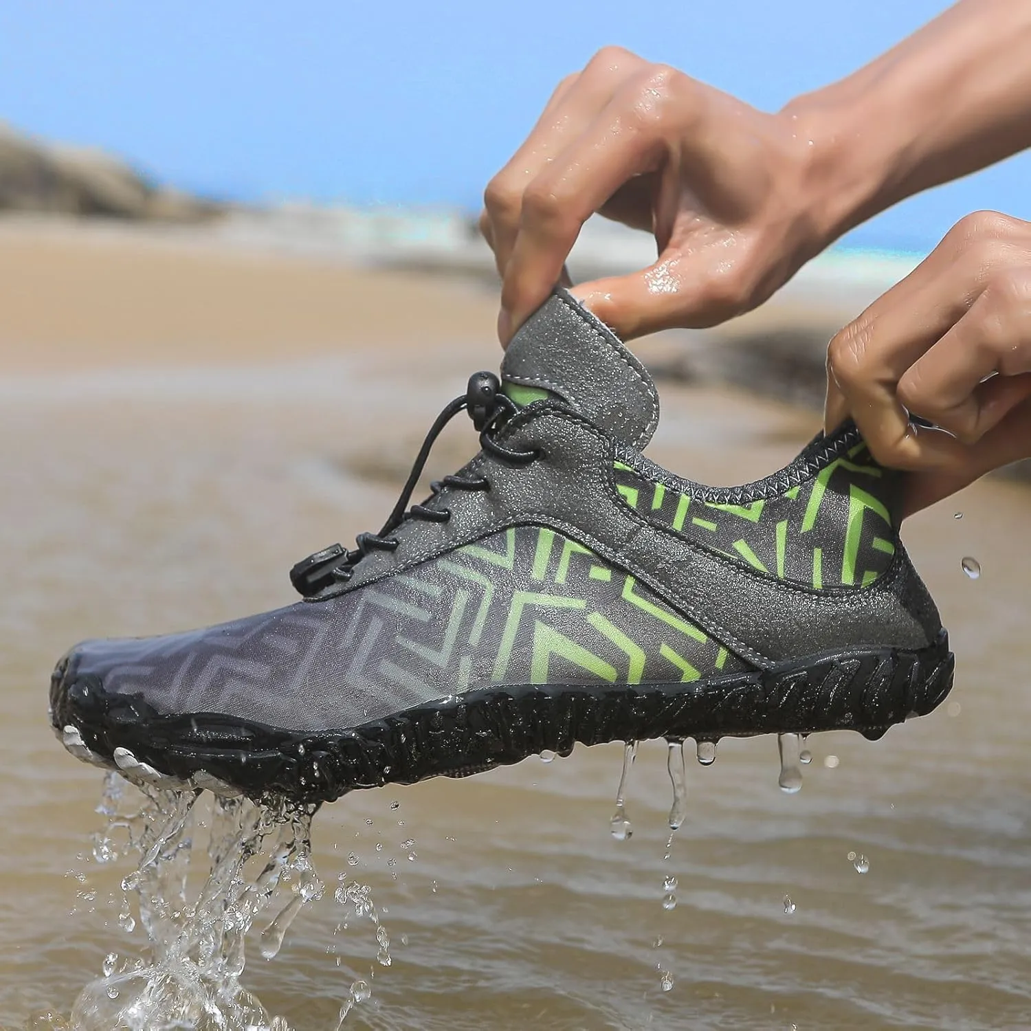 Water Shoes Mens Womens Grounded Footwear Quick-Dry Barefoot Footwear Swim Beach Pool Outdoor Water Sports Shoes