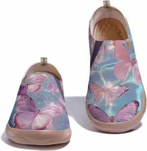 Women's Butterfly Artistic Loafers Slip On Shoes Lightweight Comfortable Casual Travel Footwear