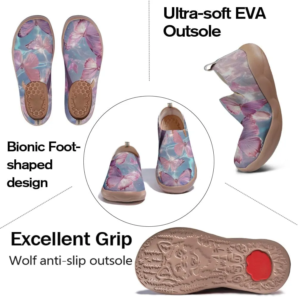 Women's Butterfly Artistic Loafers Slip On Shoes Lightweight Comfortable Casual Travel Footwear