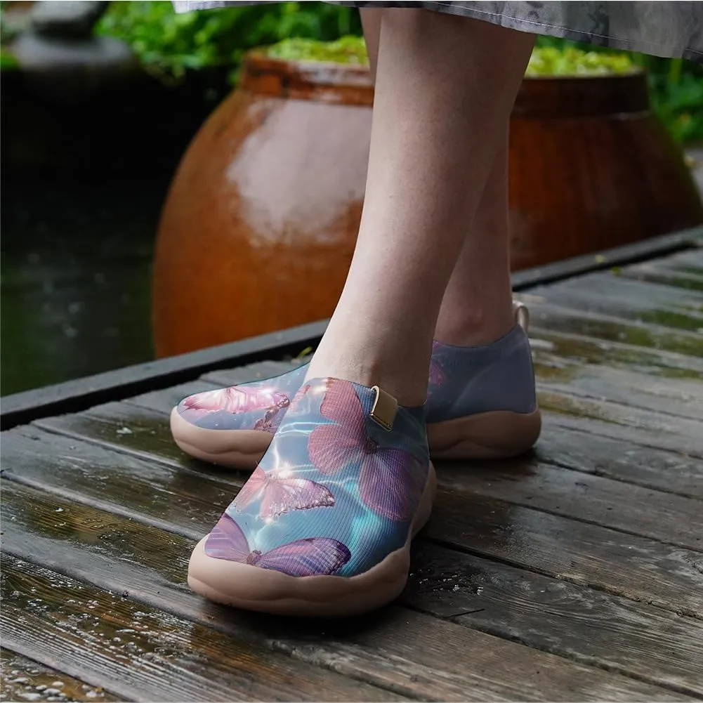 Women's Butterfly Artistic Loafers Slip On Shoes Lightweight Comfortable Casual Travel Footwear