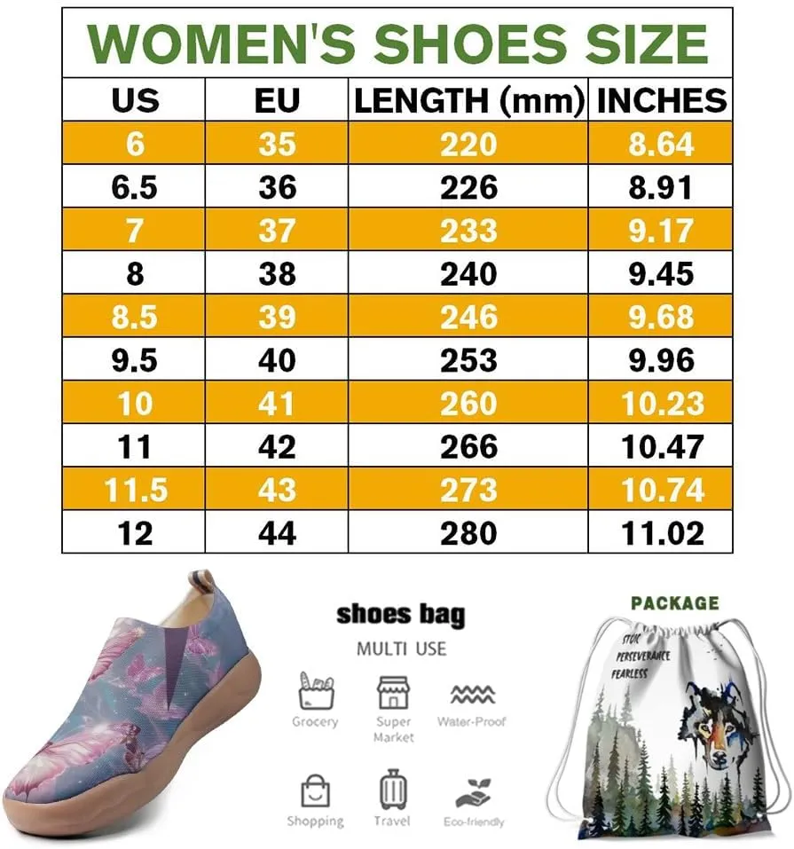 Women's Butterfly Artistic Loafers Slip On Shoes Lightweight Comfortable Casual Travel Footwear