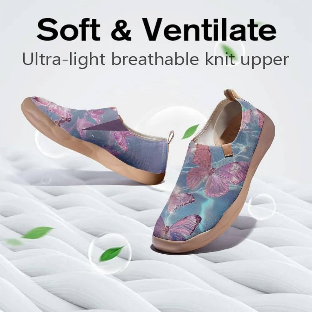 Women's Butterfly Artistic Loafers Slip On Shoes Lightweight Comfortable Casual Travel Footwear