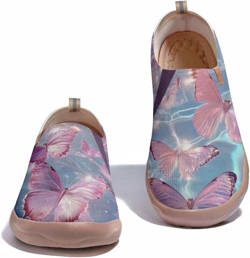 Women's Butterfly Artistic Loafers Slip On Shoes Lightweight Comfortable Casual Travel Footwear